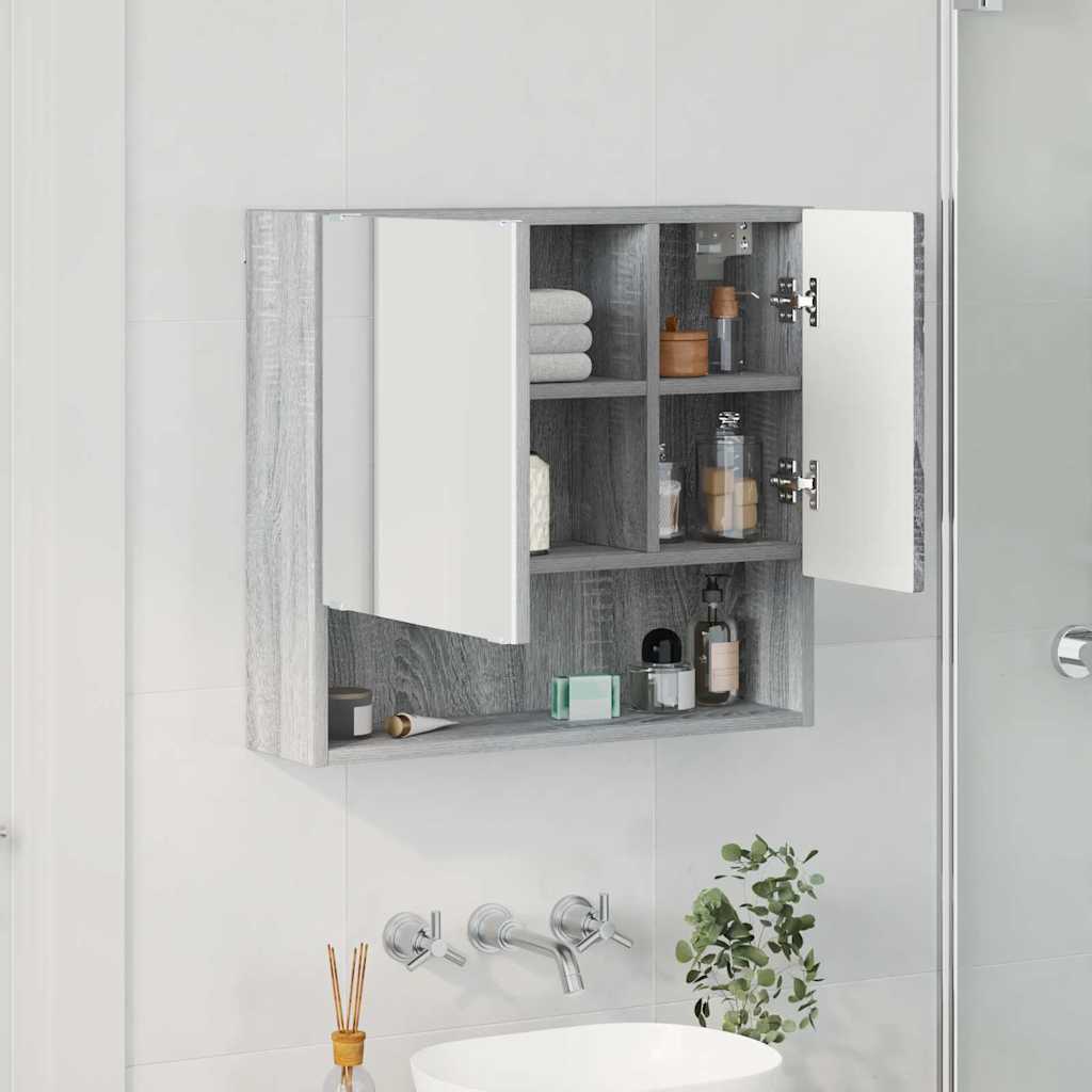 Spiegelschrank Grau Sonoma 59 x 17 x 55 cm Holzwerkstoff