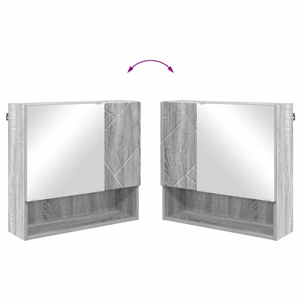 Spiegelschrank Grau Sonoma 59 x 17 x 55 cm Holzwerkstoff