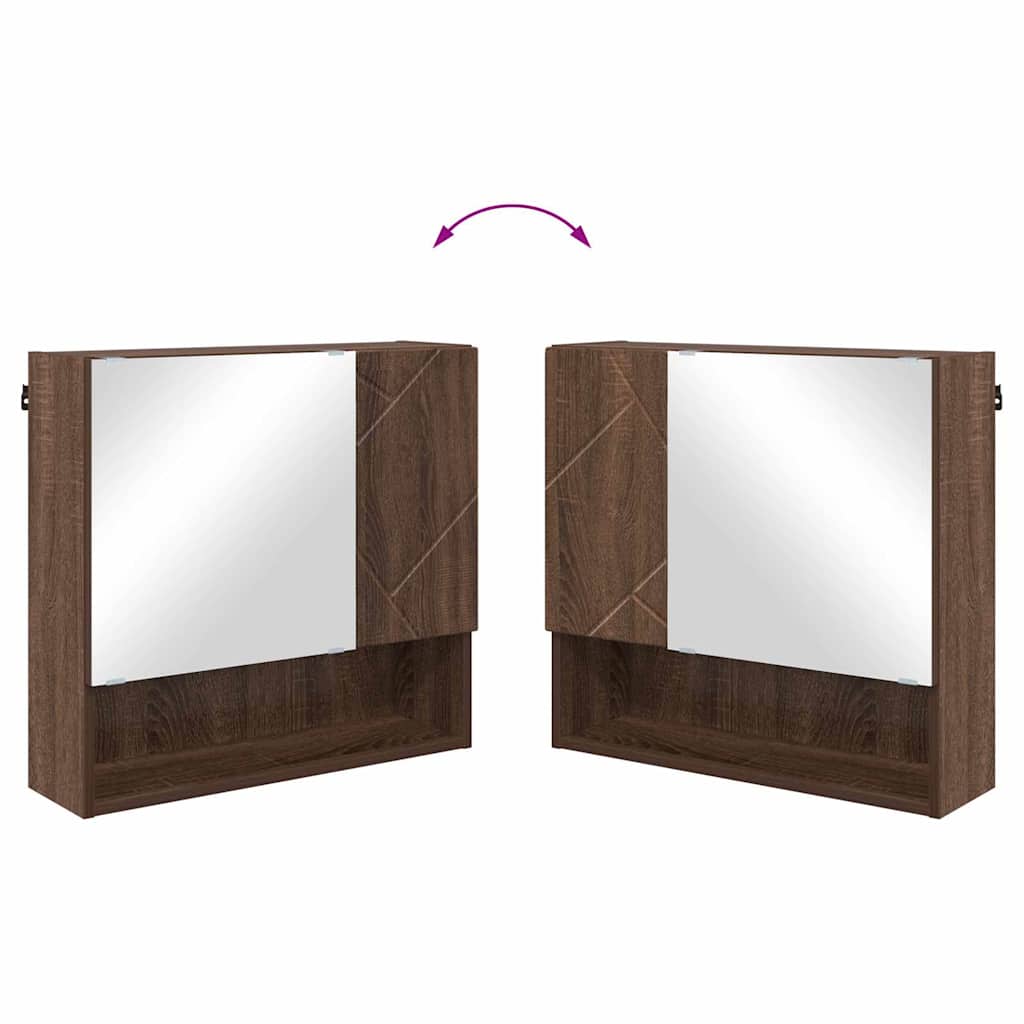 Spiegelschrank Braun Eichen-Optik 59 x 17 x 55 cm Holzwerkstoff