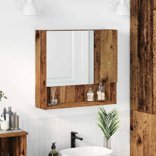 Spiegelschrank mit Regal Altholz 59 x 17 x 55 cm Holzwerkstoff