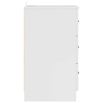 Nachttisch Hochglanz-Weiß 38 x 38 x 66 cm Holzwerkstoff