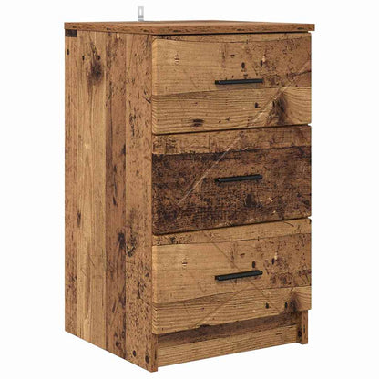 Nachttisch mit Schubladen Altholz 38 x 38 x 66 cm Holzwerkstoff