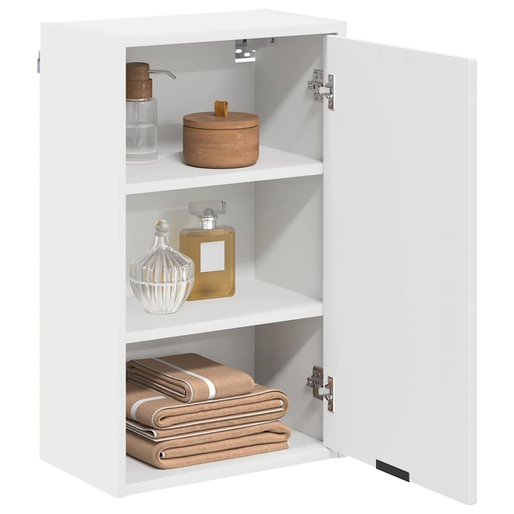 Badezimmer Schrank mit Tür Weiß 39 x 23,5 x 65 cm Holzwerkstoff