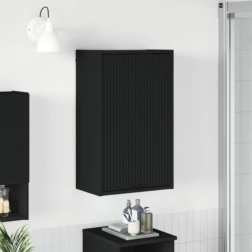 Badezimmer Schrank Schwarz 39 x 23,5 x 65 cm Holzwerkstoff