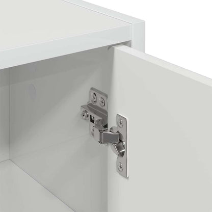 Badezimmer Schrank mit Tür Hochglanz-Weiß 39 x 23,5 x 65 cm