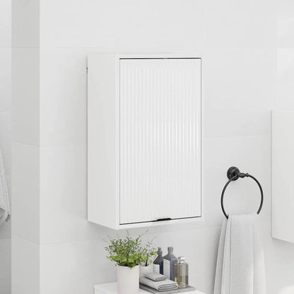 Badezimmer Schrank mit Tür Hochglanz-Weiß 39 x 23,5 x 65 cm