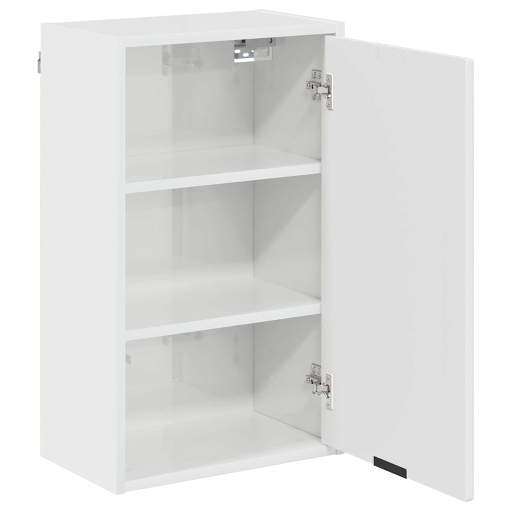 Badezimmer Schrank mit Tür Hochglanz-Weiß 39 x 23,5 x 65 cm
