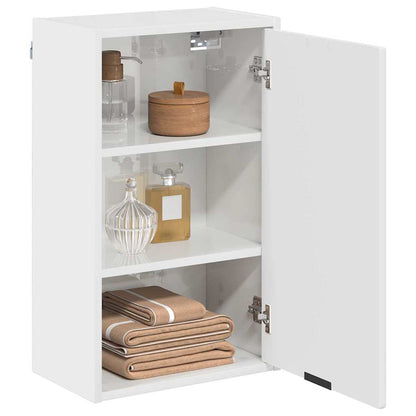 Badezimmer Schrank mit Tür Hochglanz-Weiß 39 x 23,5 x 65 cm