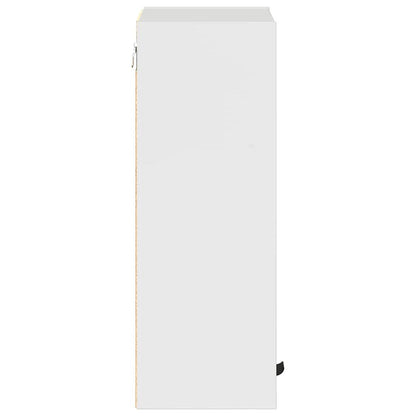 Badezimmer Schrank mit Tür Hochglanz-Weiß 39 x 23,5 x 65 cm