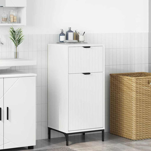 Badezimmer Schrank mit Tür Weiß 39,5 x 36 x 88 cm Holzwerkstoff