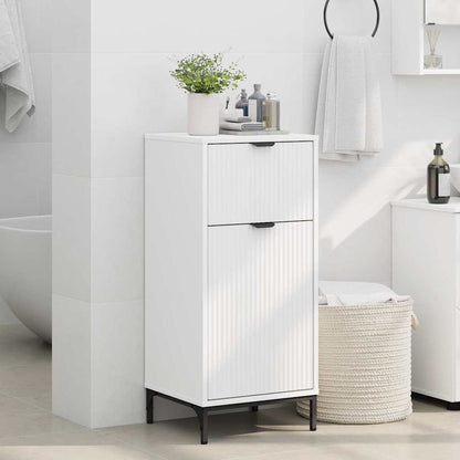 Badezimmer Schrank mit Tür Weiß 39,5 x 36 x 88 cm Holzwerkstoff