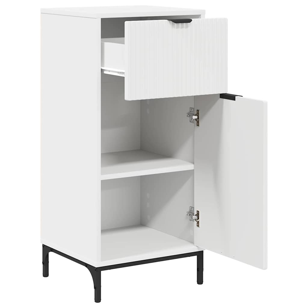 Badezimmer Schrank mit Tür Weiß 39,5 x 36 x 88 cm Holzwerkstoff