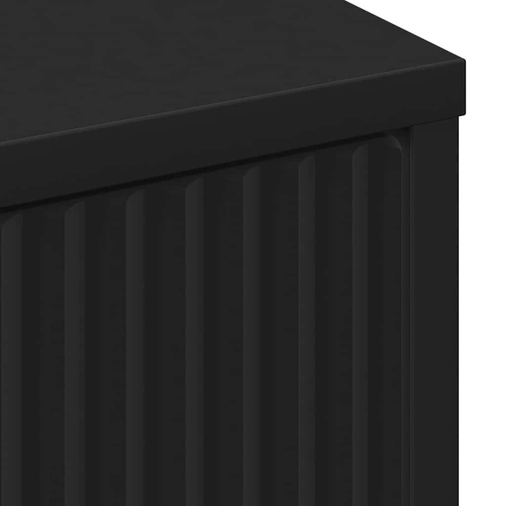 Badezimmer Schrank Schwarz 39,5 x 36 x 88 cm Holzwerkstoff