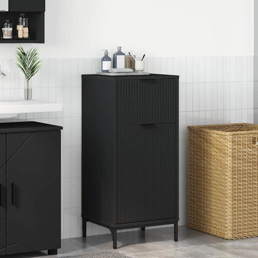 Badezimmer Schrank Schwarz 39,5 x 36 x 88 cm Holzwerkstoff