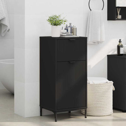 Badezimmer Schrank Schwarz 39,5 x 36 x 88 cm Holzwerkstoff