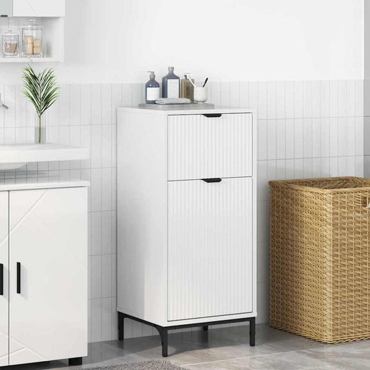 Badezimmer Schrank mit Tür Hochglanz-Weiß 39,5 x 36 x 88 cm