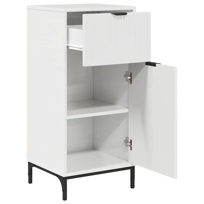 Badezimmer Schrank mit Tür Hochglanz-Weiß 39,5 x 36 x 88 cm
