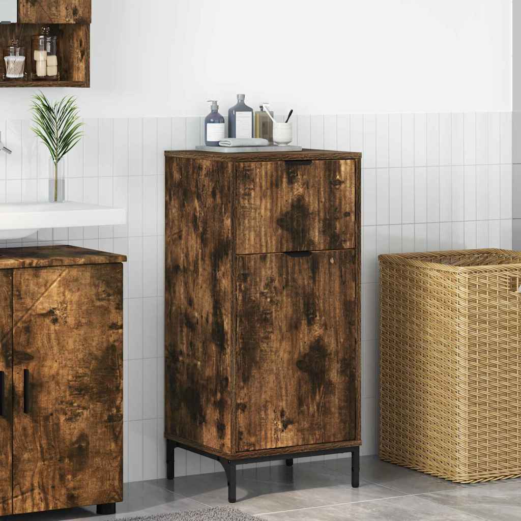 Badezimmer Schrank Räuchereiche 39,5 x 36 x 88 cm Holzwerkstoff