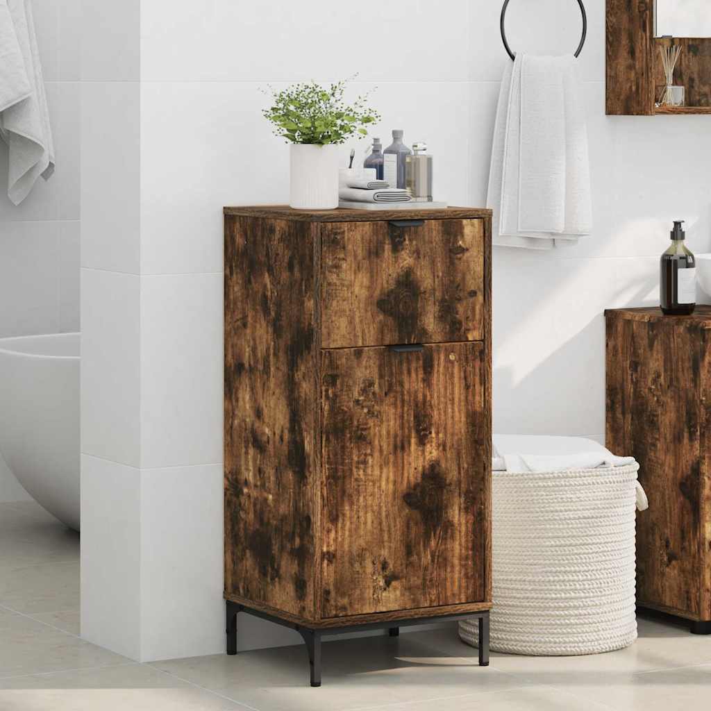 Badezimmer Schrank Räuchereiche 39,5 x 36 x 88 cm Holzwerkstoff