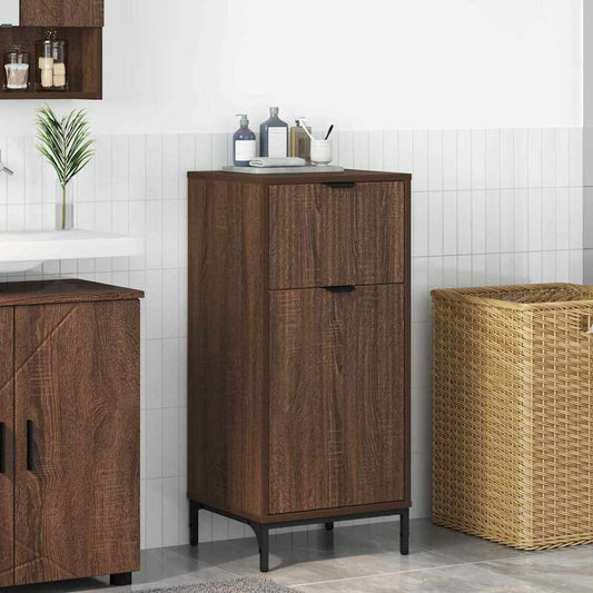 Badezimmer Schrank mit Tür Braun Eichen-Optik 39,5 x 36 x 88 cm