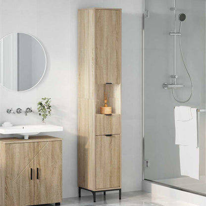 Bad hoher Schrank Sonoma-Eiche 31,5 x 33 x 190 cm Holzwerkstoff