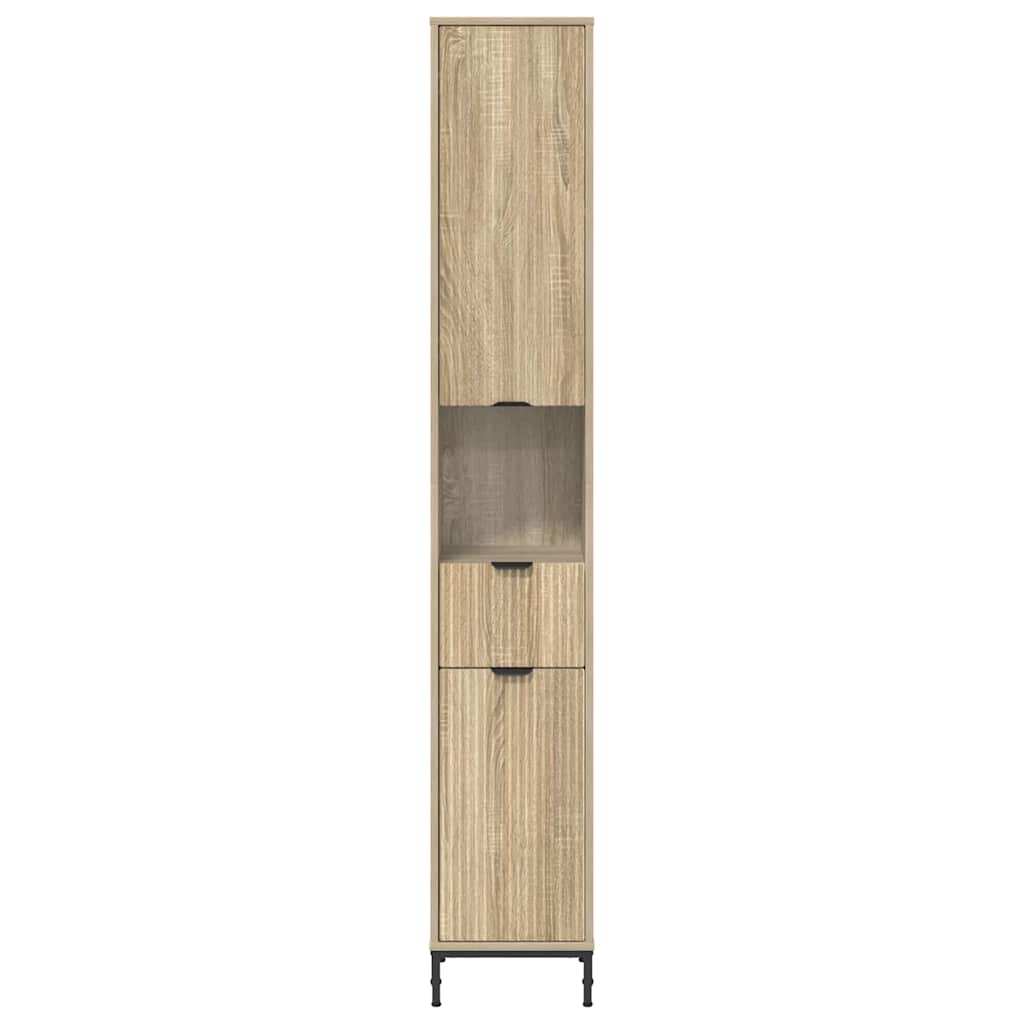 Bad hoher Schrank Sonoma-Eiche 31,5 x 33 x 190 cm Holzwerkstoff