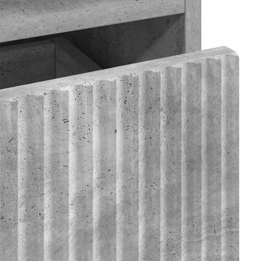 Badezimmerschrank mit Schubladen Beton Grau 31,5 x 33 x 190 cm