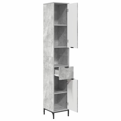 Badezimmerschrank mit Schubladen Beton Grau 31,5 x 33 x 190 cm