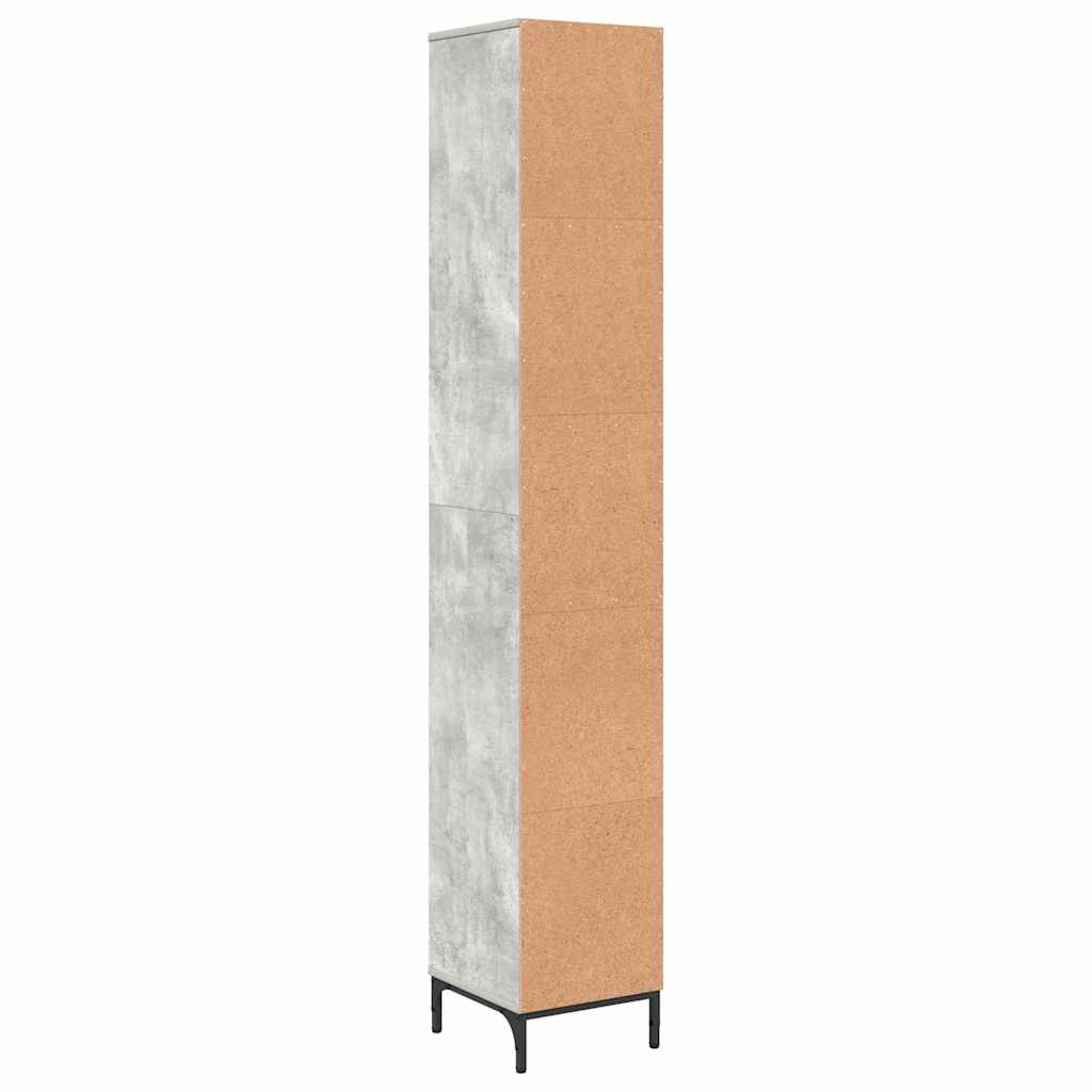 Badezimmerschrank mit Schubladen Beton Grau 31,5 x 33 x 190 cm