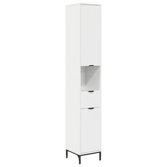 Bad hoher Schrank mit Tür Hochglanz-Weiß 31,5 x 33 x 190 cm