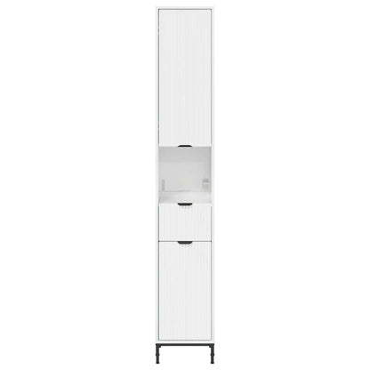 Bad hoher Schrank mit Tür Hochglanz-Weiß 31,5 x 33 x 190 cm