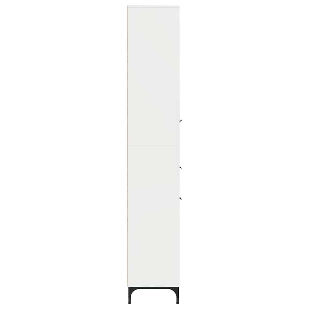 Bad hoher Schrank mit Tür Hochglanz-Weiß 31,5 x 33 x 190 cm