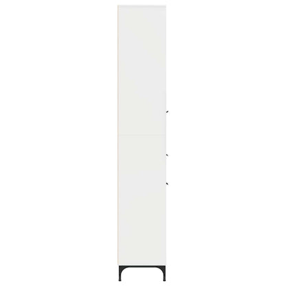 Bad hoher Schrank mit Tür Hochglanz-Weiß 31,5 x 33 x 190 cm