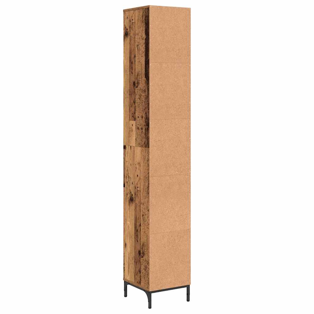Badezimmerschrank mit Schubladen Altholz 31,5 x 33 x 190 cm