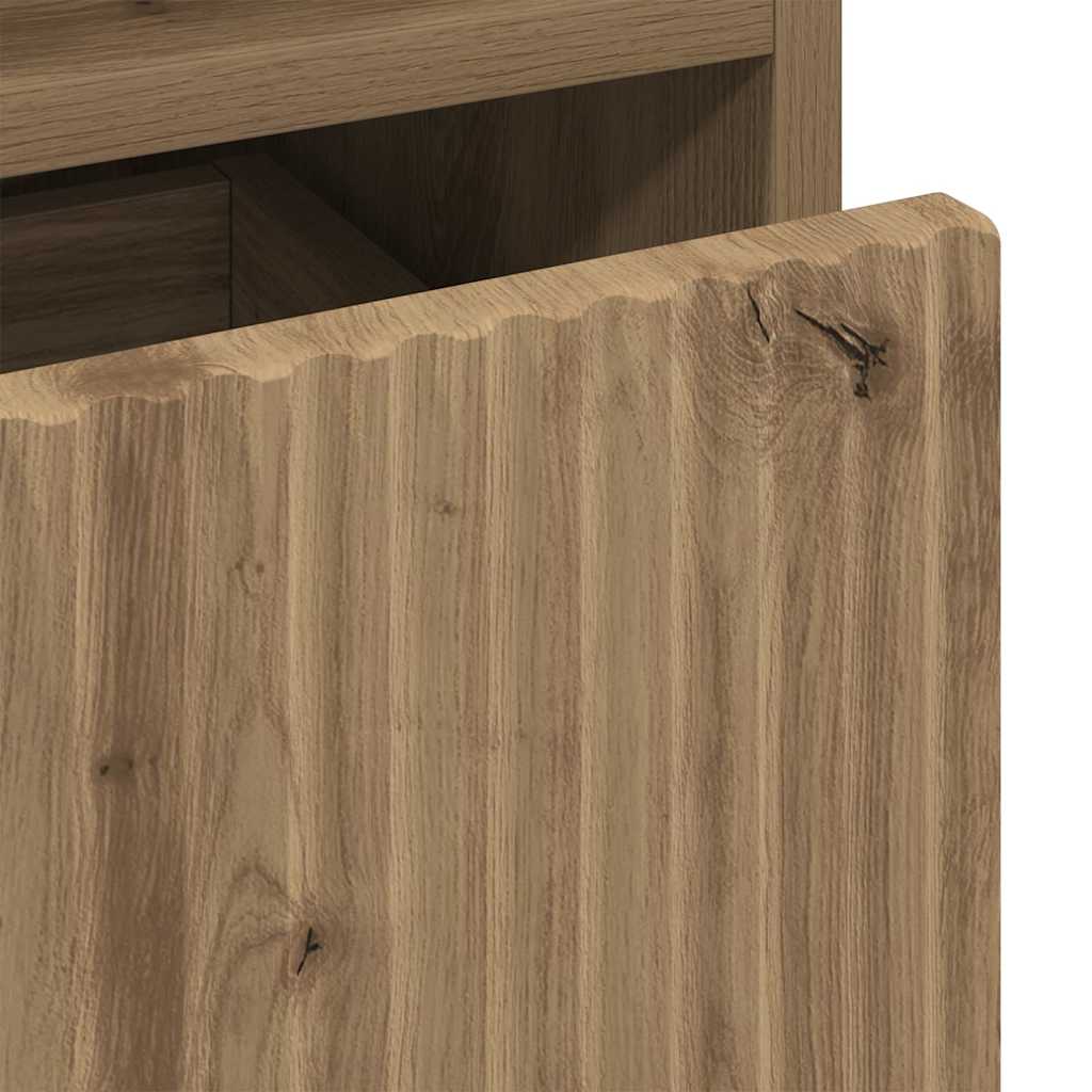 Bad hoher Schrank mit Speicher Artisan-Eiche 31,5 x 33 x 190 cm