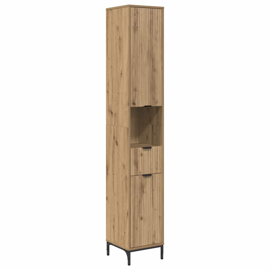 Bad hoher Schrank mit Speicher Artisan-Eiche 31,5 x 33 x 190 cm