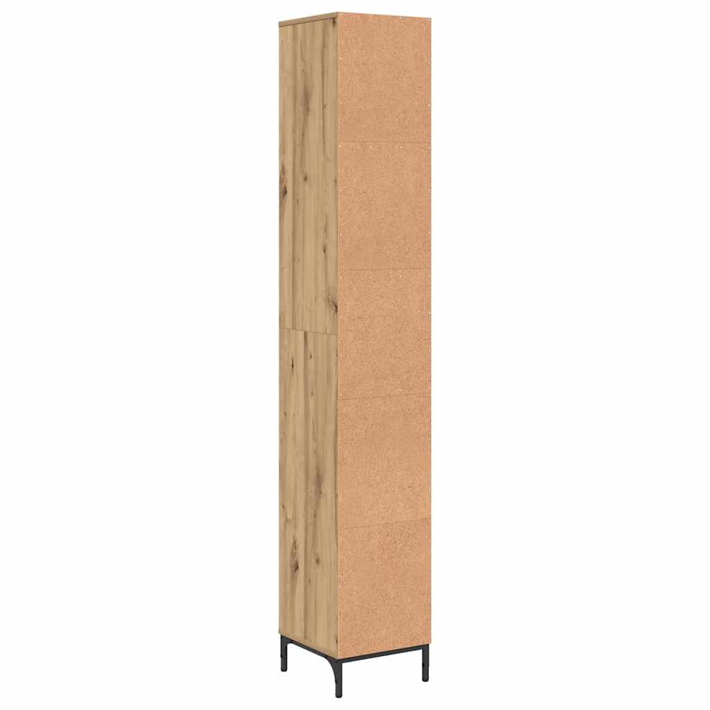 Bad hoher Schrank mit Speicher Artisan-Eiche 31,5 x 33 x 190 cm