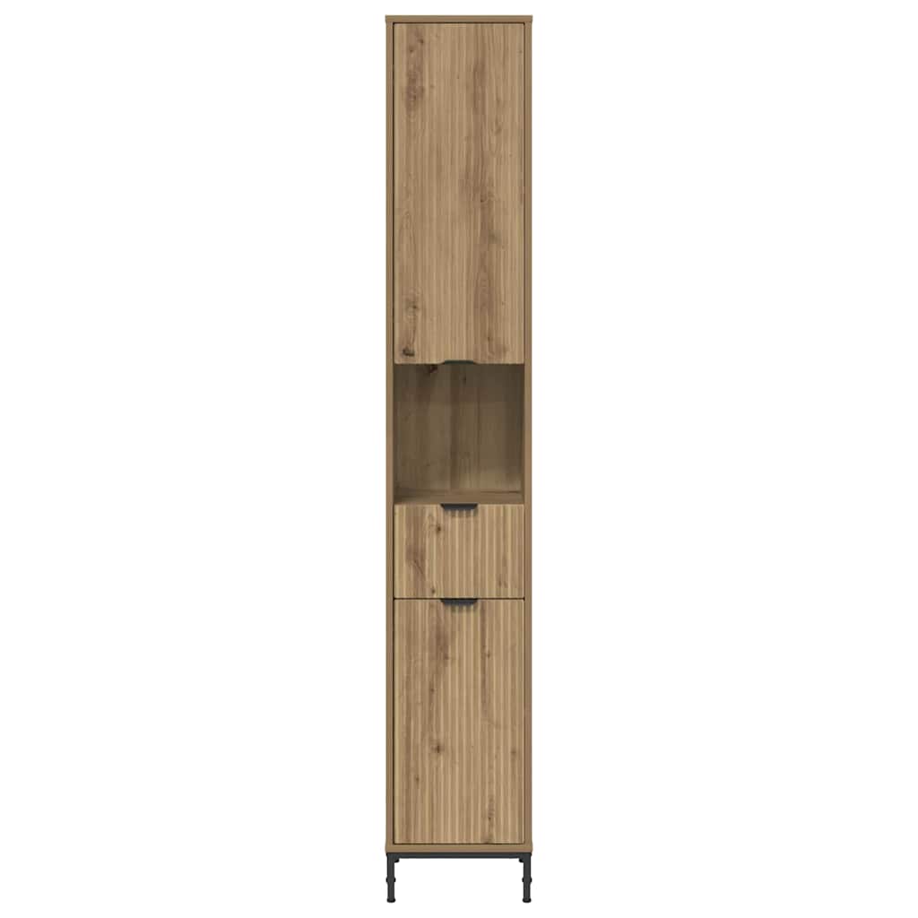 Bad hoher Schrank mit Speicher Artisan-Eiche 31,5 x 33 x 190 cm