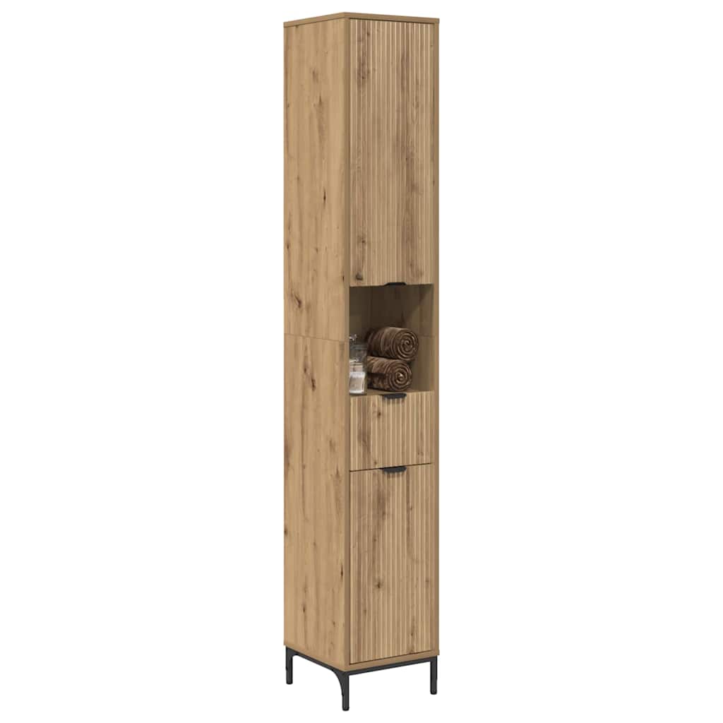 Bad hoher Schrank mit Speicher Artisan-Eiche 31,5 x 33 x 190 cm