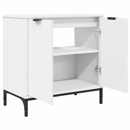Badezimmer Waschbecken Schrank mit Tür Weiß 60,5 x 33,5 x 61 cm