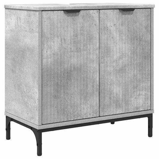 Badezimmer Waschbecken Schrank Betongrau 60,5 x 33,5 x 61 cm