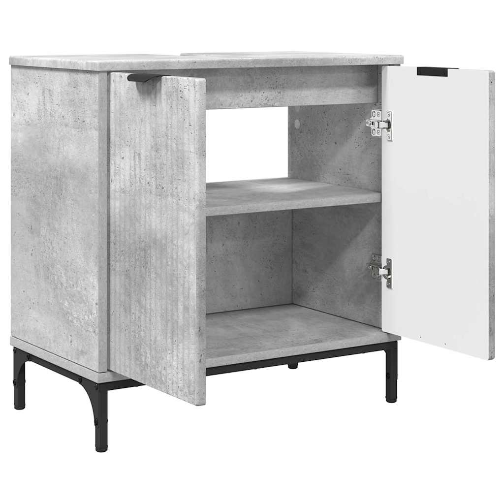 Badezimmer Waschbecken Schrank Betongrau 60,5 x 33,5 x 61 cm
