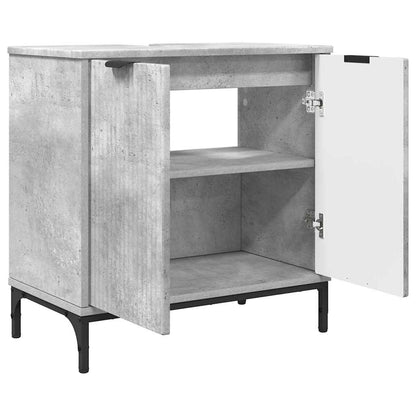 Badezimmer Waschbecken Schrank Betongrau 60,5 x 33,5 x 61 cm