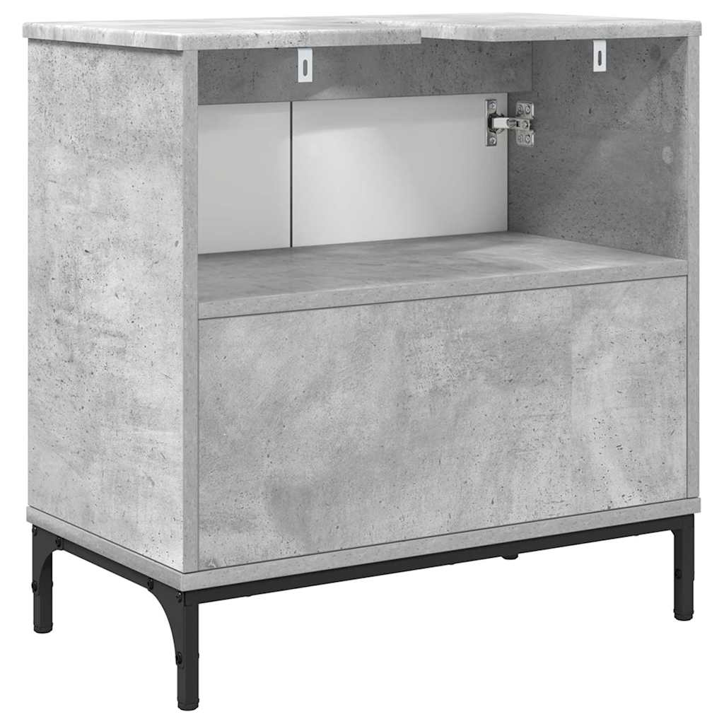 Badezimmer Waschbecken Schrank Betongrau 60,5 x 33,5 x 61 cm