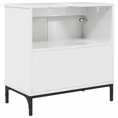 Badezimmer Waschbecken Schrank mit Speicher Hochglanz-Weiß
