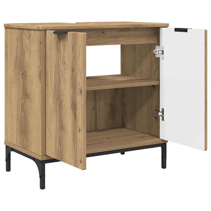 Waschbeckenschrank mit Tür Artisan-Eiche 60,5 x 33,5 x 61 cm