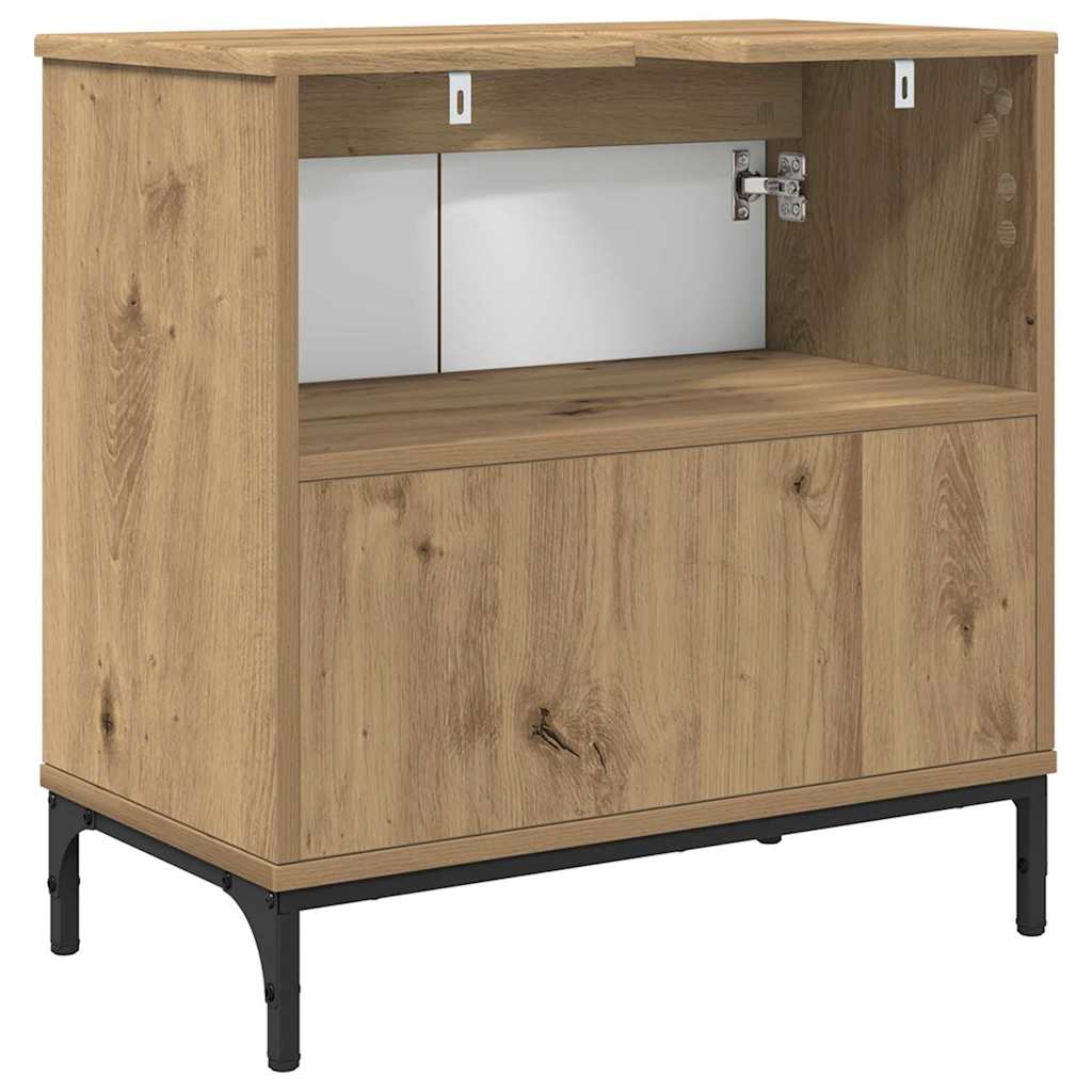 Waschbeckenschrank mit Tür Artisan-Eiche 60,5 x 33,5 x 61 cm
