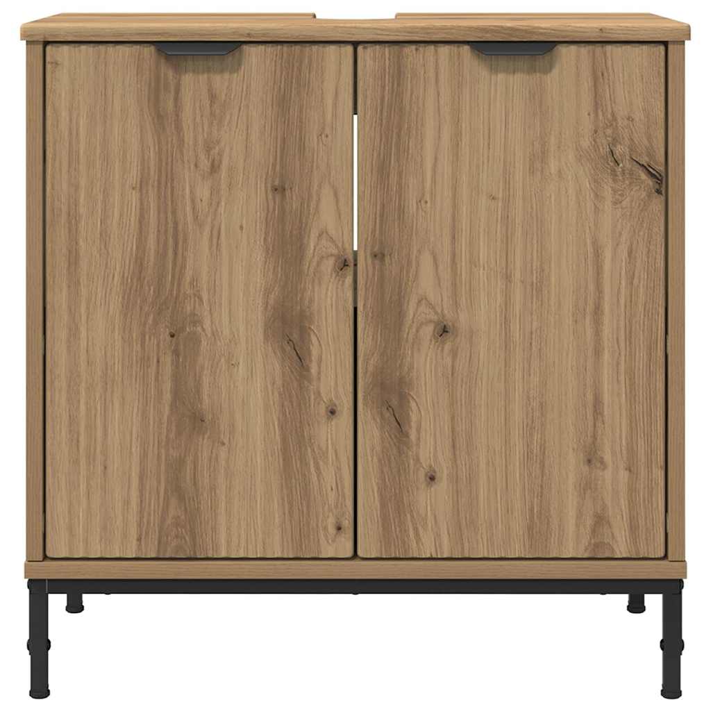 Waschbeckenschrank mit Tür Artisan-Eiche 60,5 x 33,5 x 61 cm