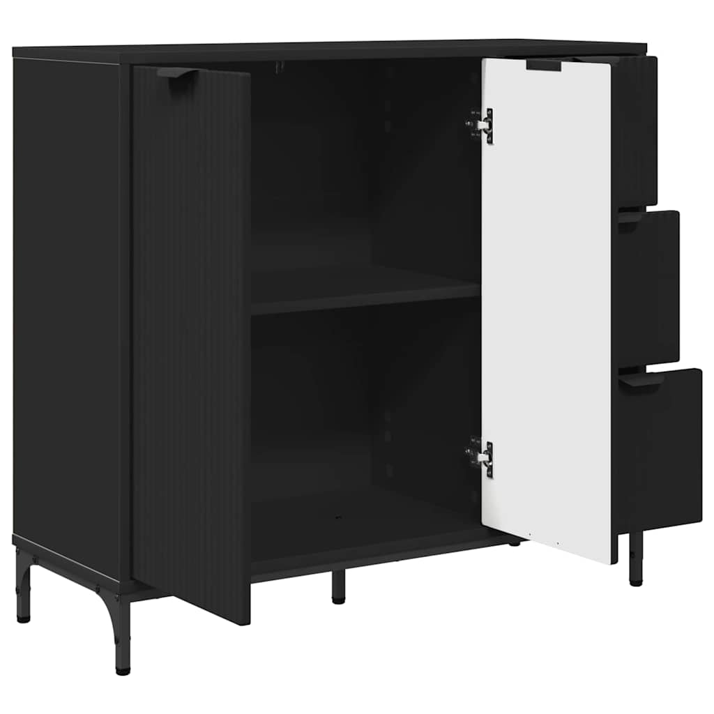 Sideboard Schwarz 89,5 x 33 x 82 cm Holzwerkstoff