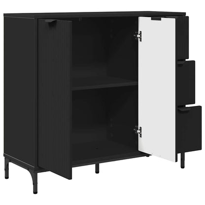 Sideboard Schwarz 89,5 x 33 x 82 cm Holzwerkstoff